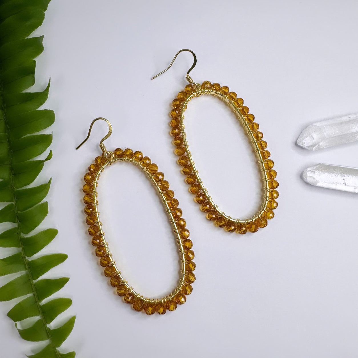 NOVEMBER - Citrin - Ohrringe Loop Gold