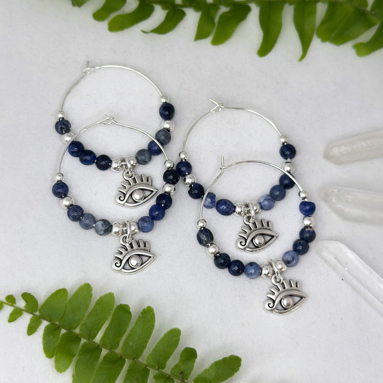 Ohrringe Creolen - Sodalith