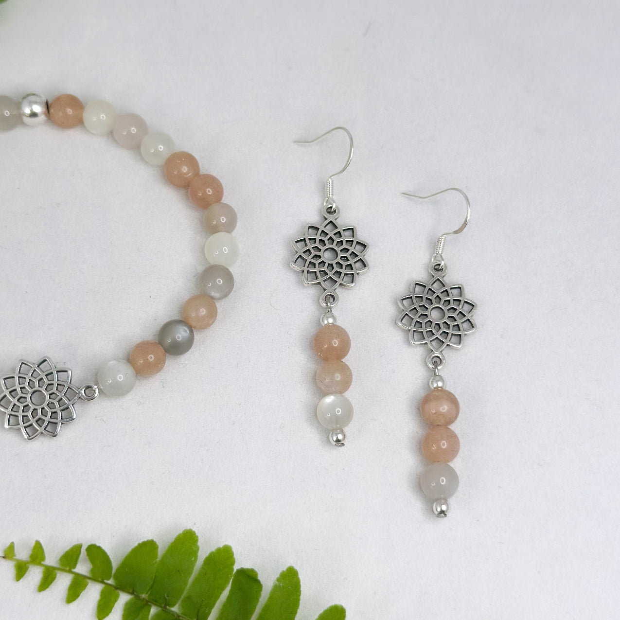 Ohrhänger - Heilige Geometrie - Mondstein