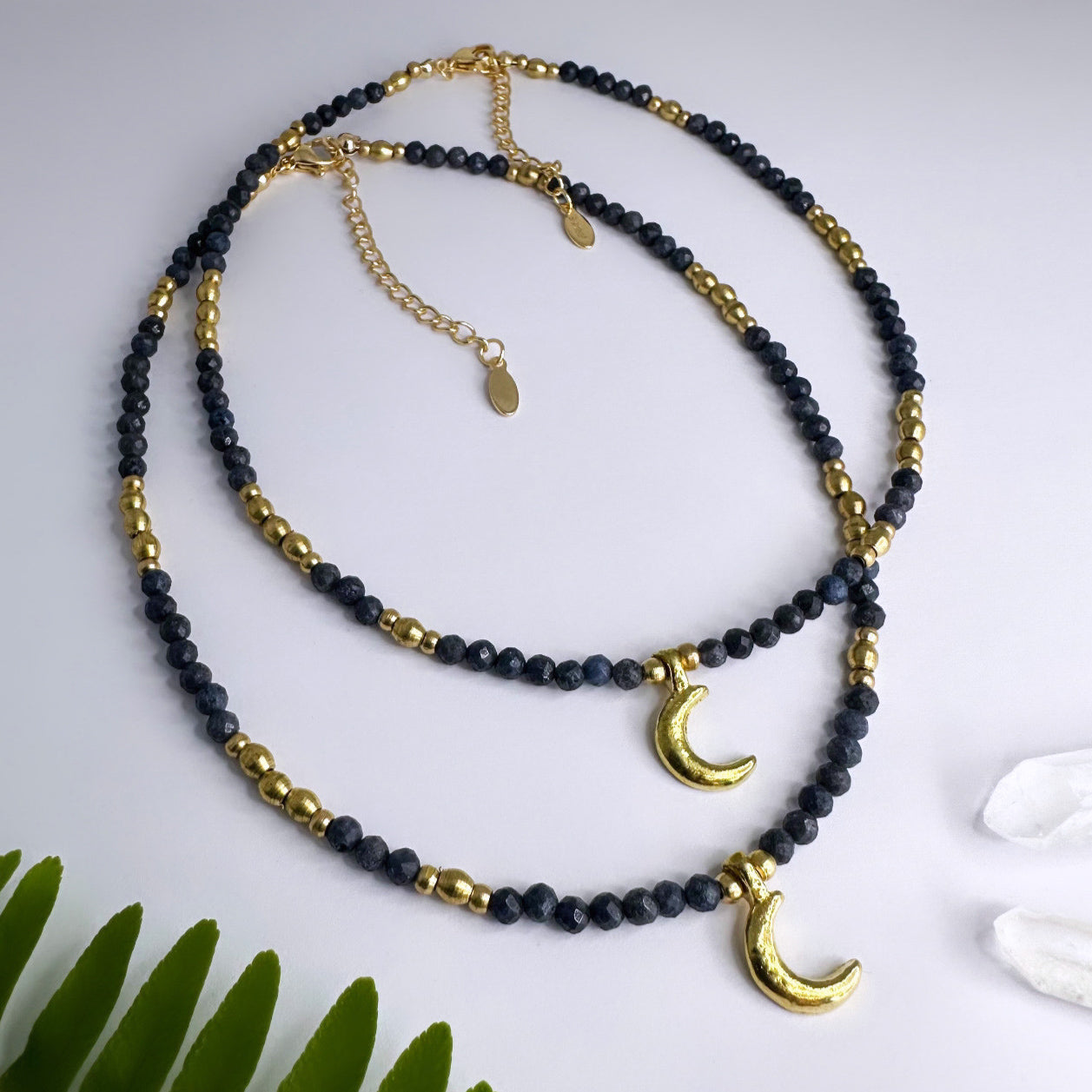 SEPTEMBER - Saphir - Halskette Mond Gold