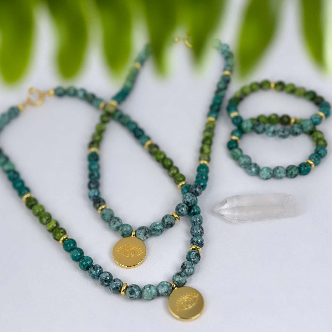 Eternal - Halskette & Armband Set - Naturstein