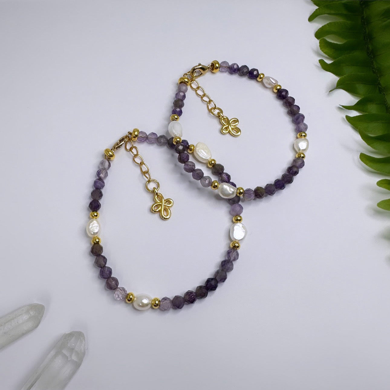 FEBRUAR - Amethyst & Süsswasserperlen - Armband Hecate