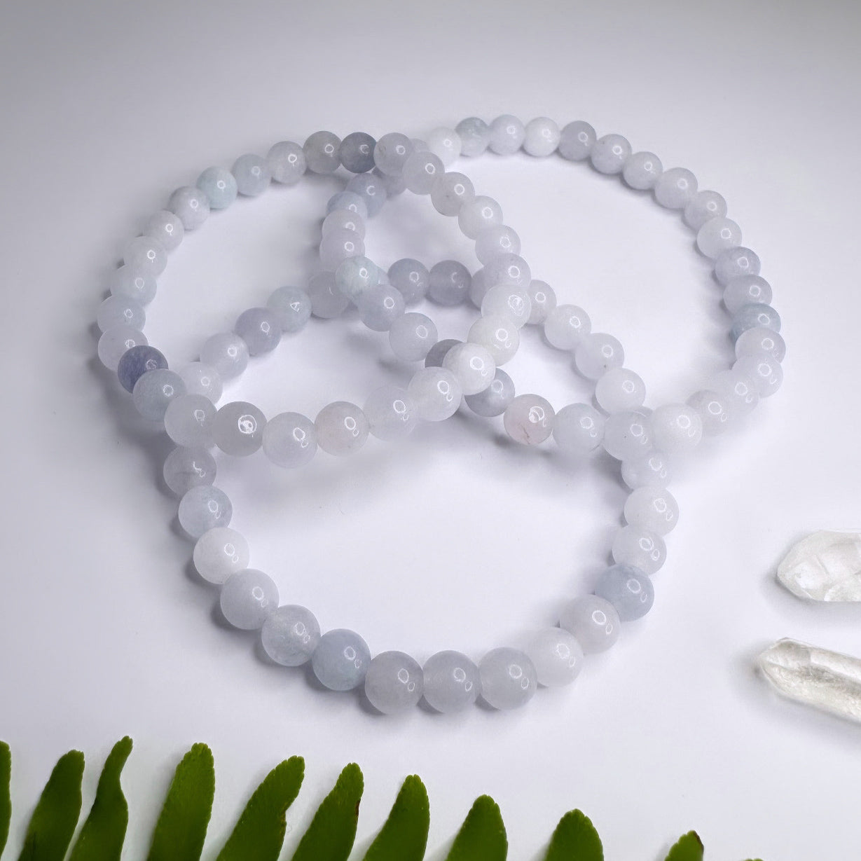 MÄRZ - Aquamarin - Kugel Armband 6mm