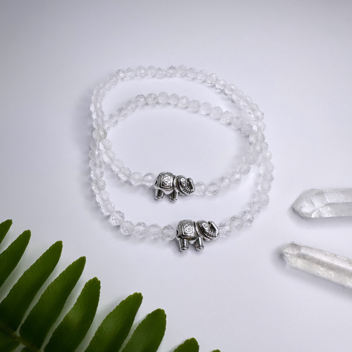 APRIL - Bergkristall - Armband Elefant 4mm