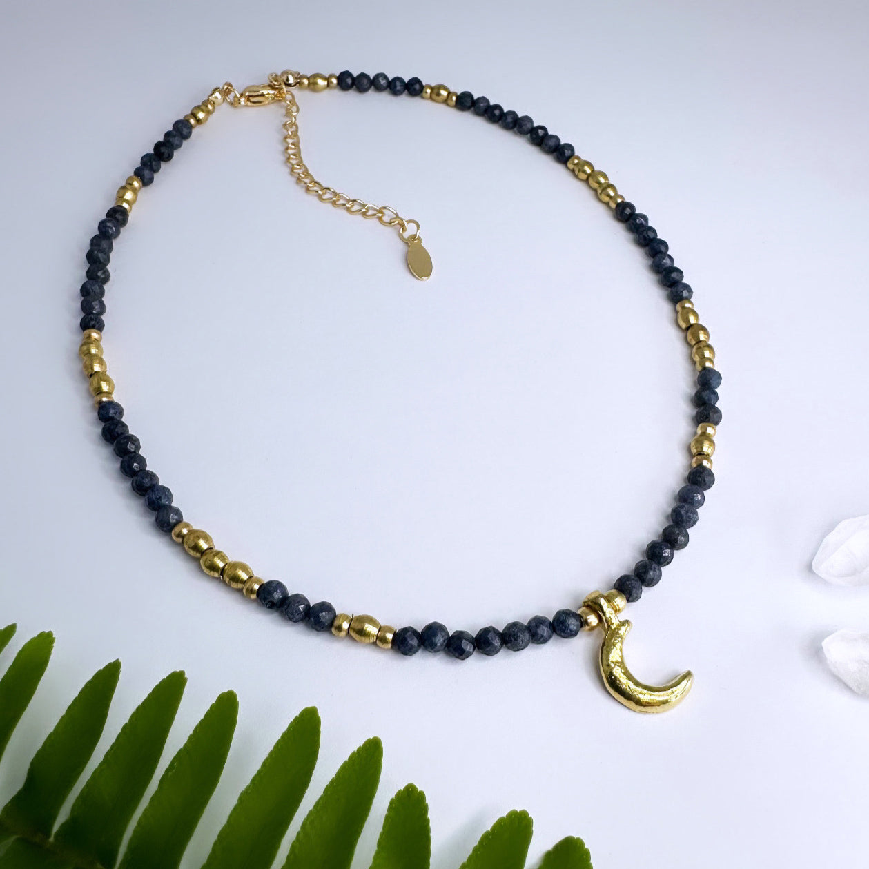 SEPTEMBER - Saphir - Halskette Mond Gold
