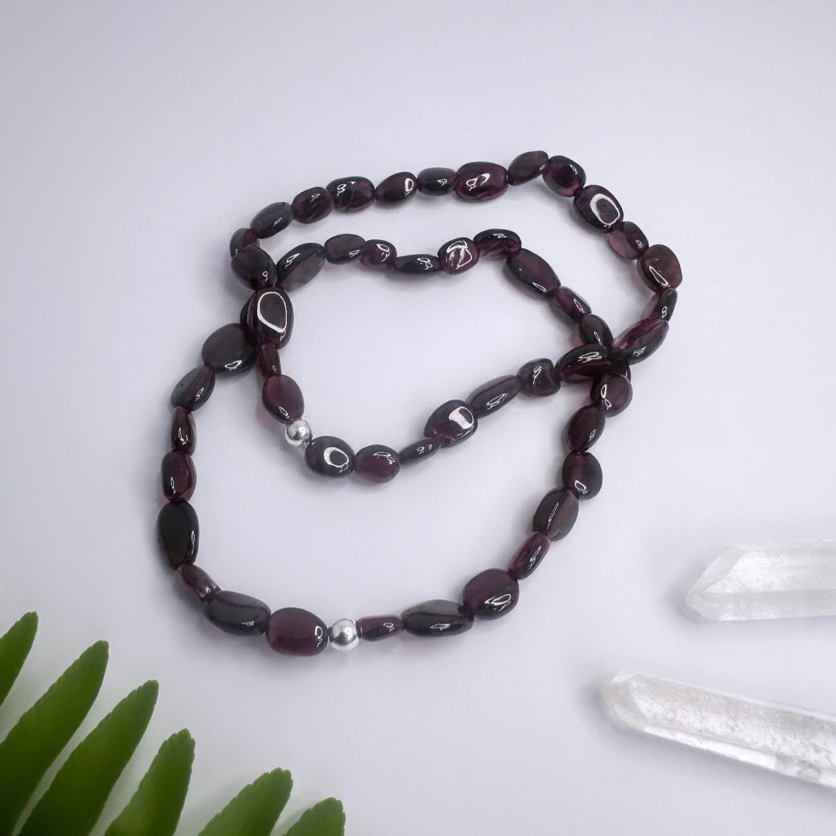 JANUAR - Granat - Nugget Armband (Gold oder Silber)