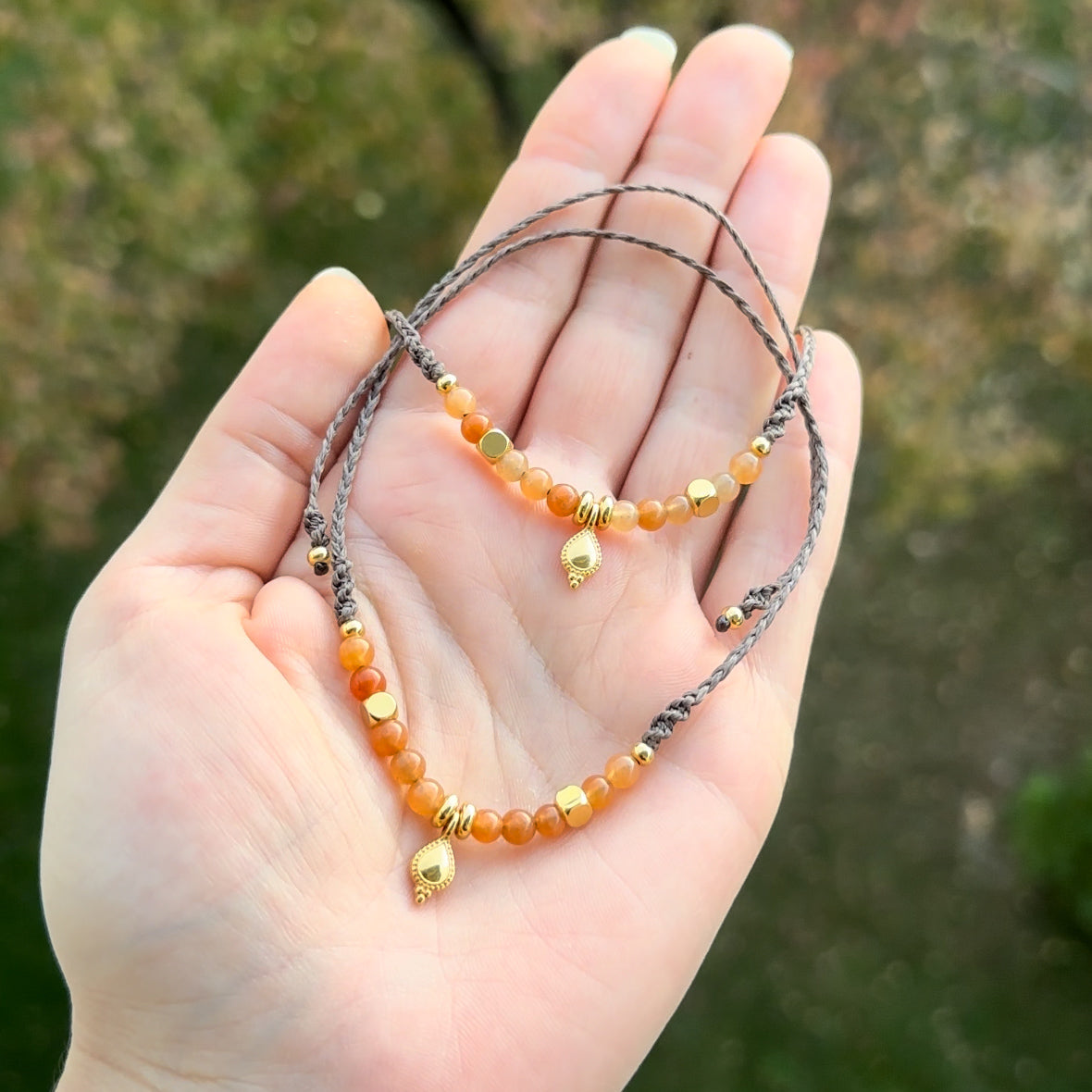 Halskette/ Choker, Fusskette - Karneol & Achat