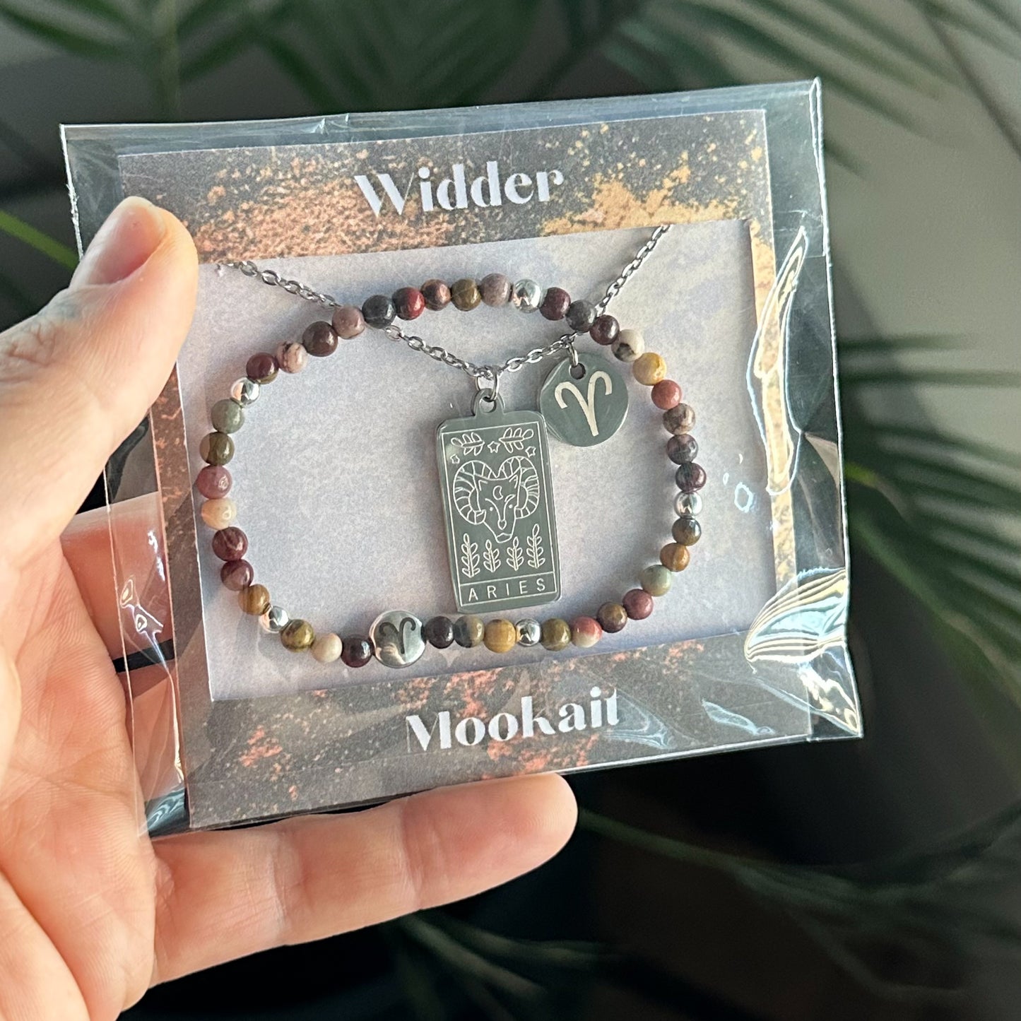 Sternzeichen Set - Widder - Mookait Silber B