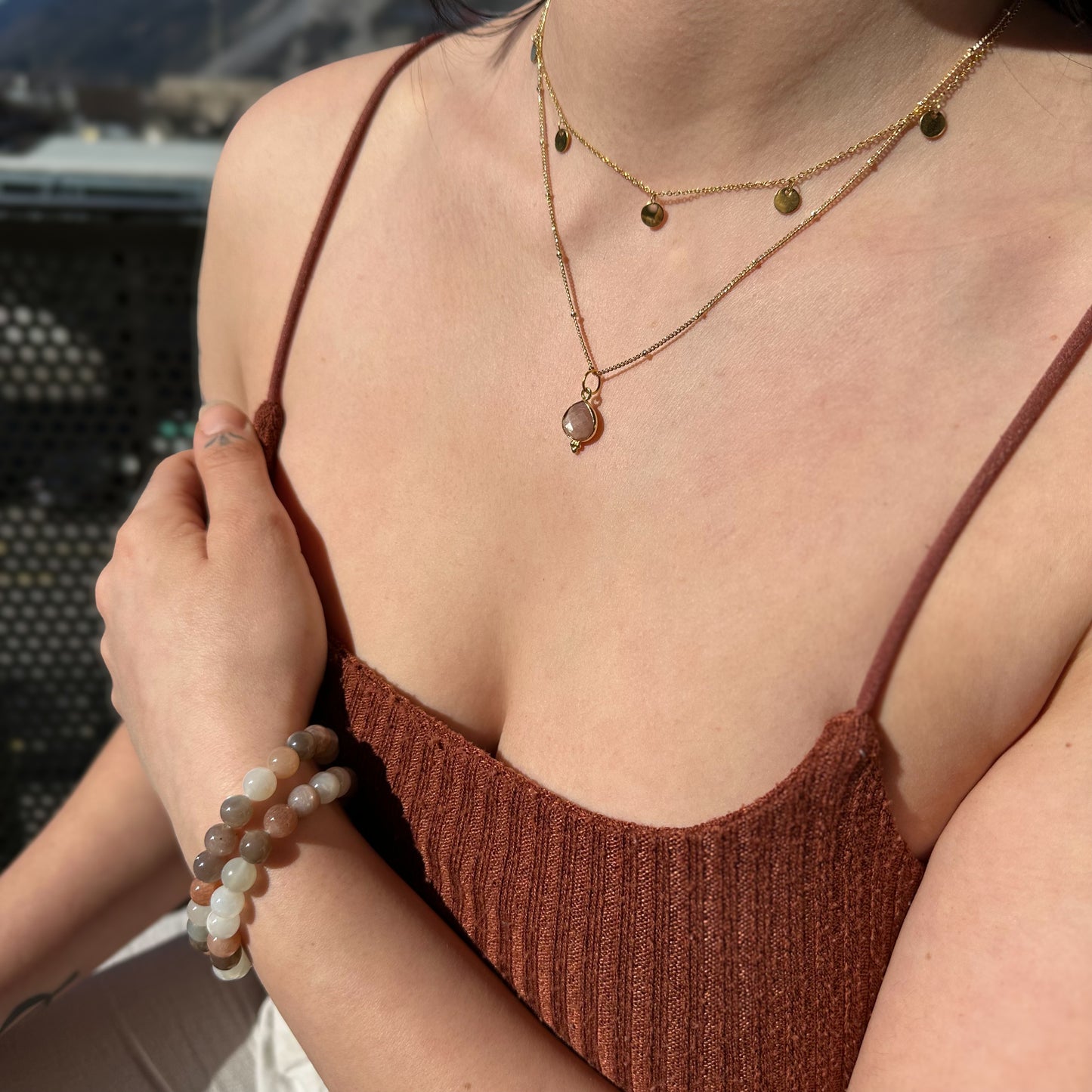 JUNI - Mondstein - Halskette Diana Gold