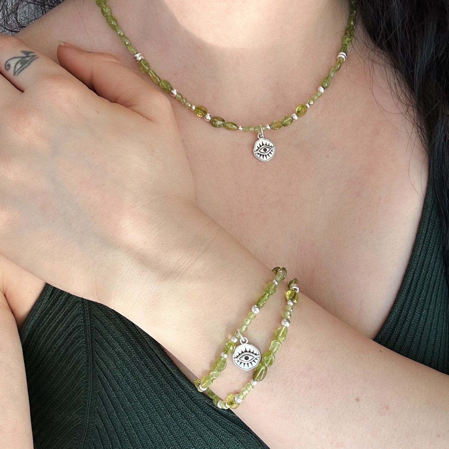 AUGUST - Peridot - Armband Auge