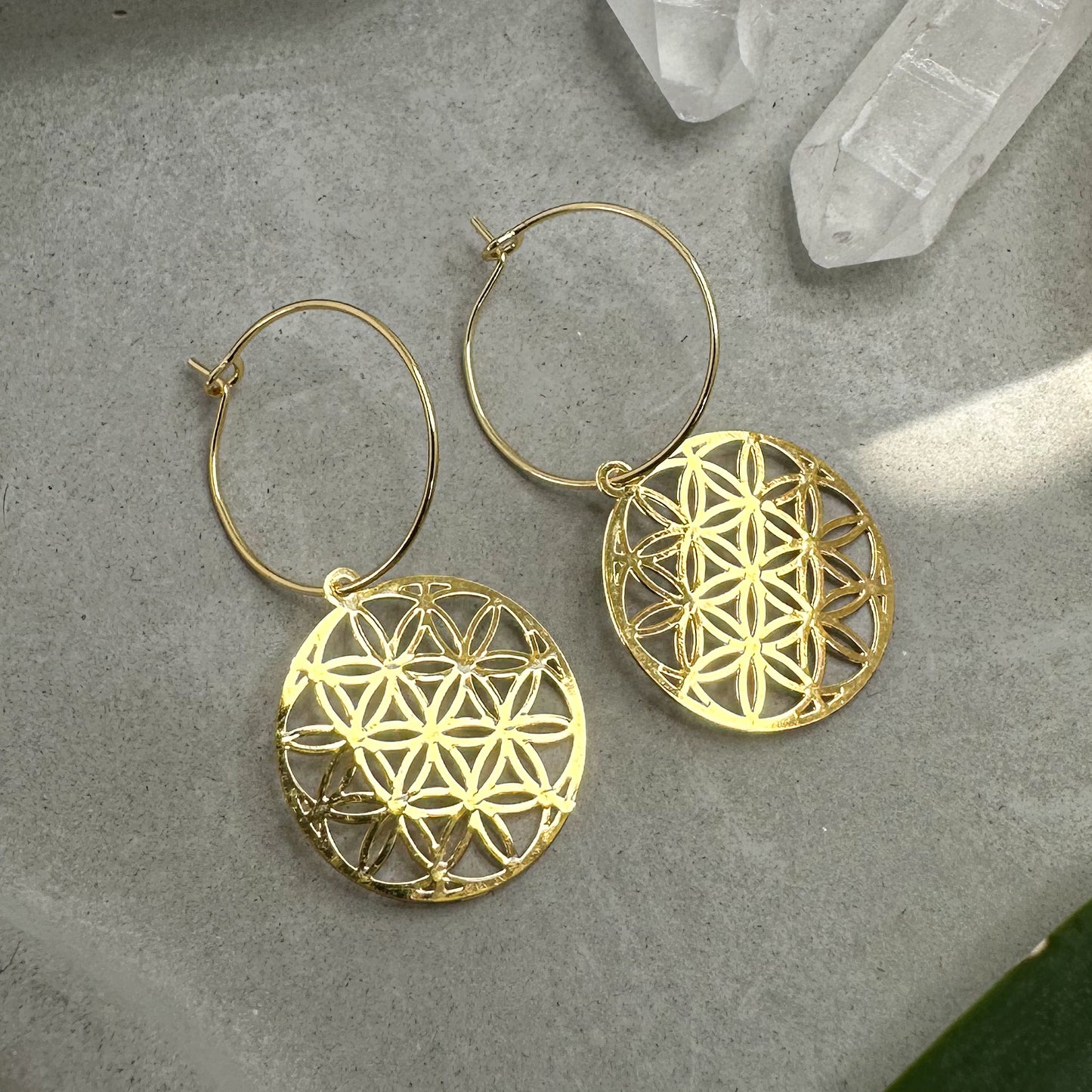 Blume des Lebens Ohrringe Gold