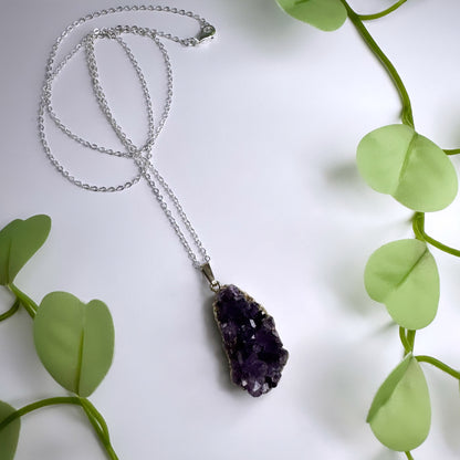 Halskette Amethyst Druse - versilbert