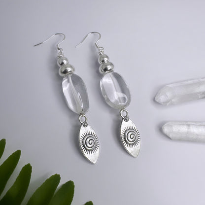 APRIL - Bergkristall - Ohrringe Spirale