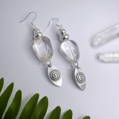 APRIL - Bergkristall - Ohrringe Spirale
