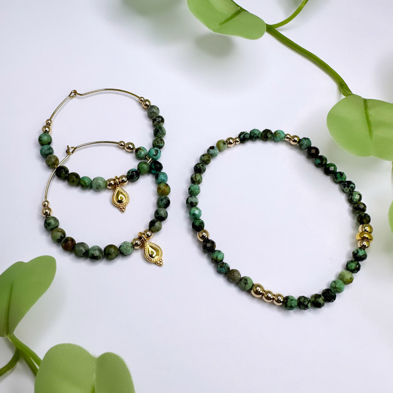 Armband - Afrikanischer Türkis Gold