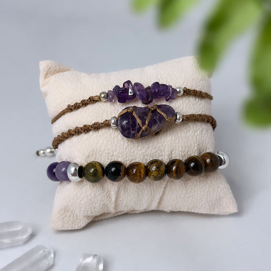 Balance - Armband Set Amethyst & Tigerauge