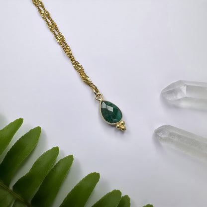 MAI - Smaragd - Halskette Rhea Gold