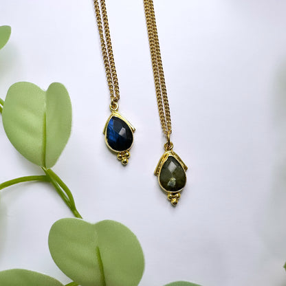 Nila - Halskette Labradorit - vergoldet