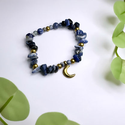 Armband oder Fusskettchen Messing - Sodalith