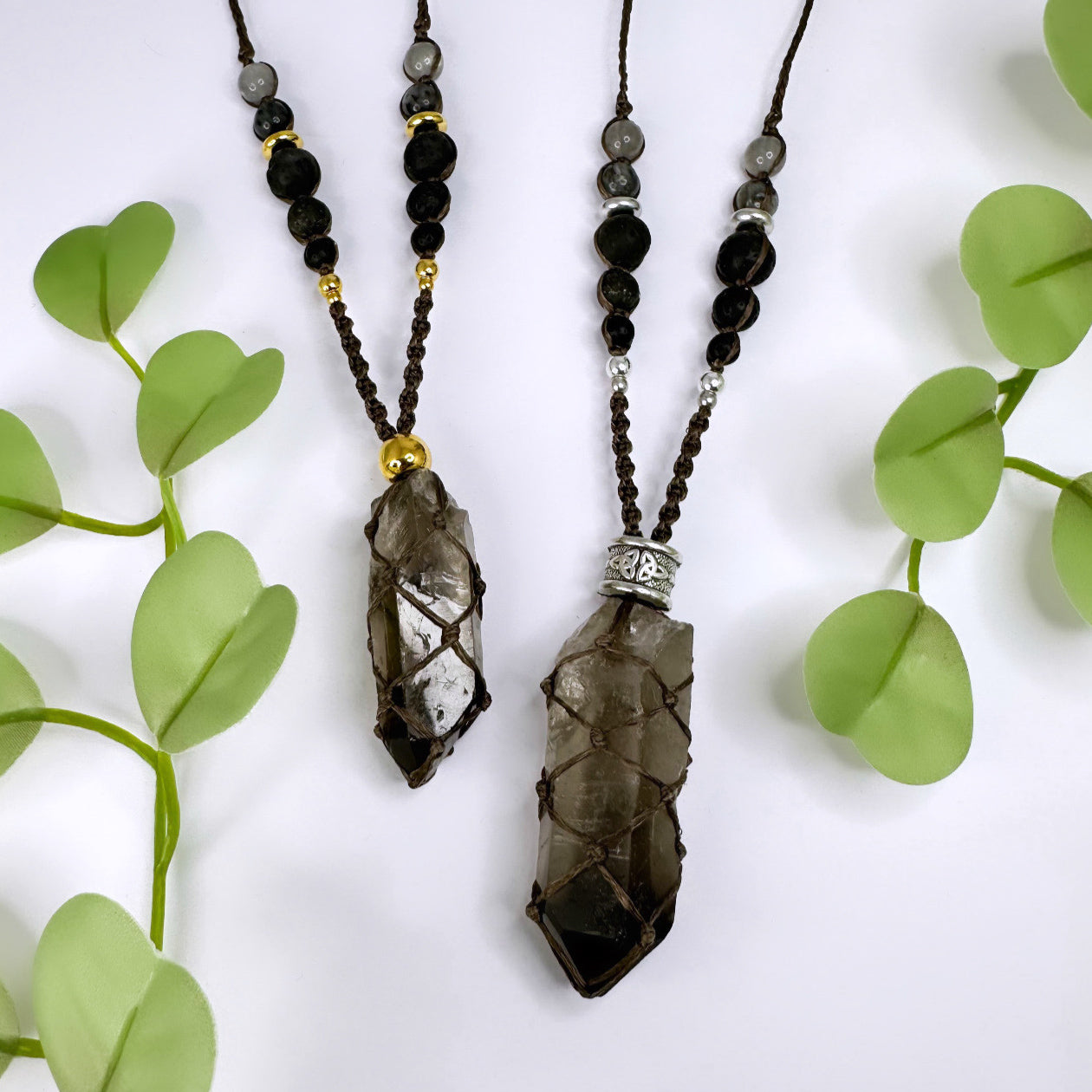 Halskette Rauchquarz - Gold oder Silber
