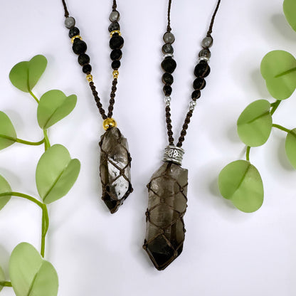 Halskette Rauchquarz - Gold oder Silber