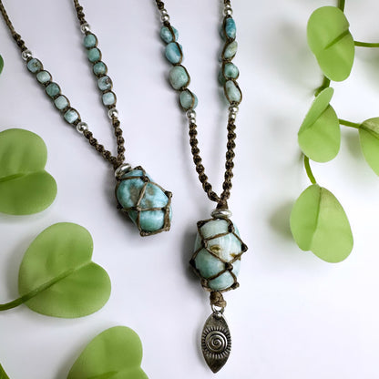 Halskette Larimar Spirale - Silber