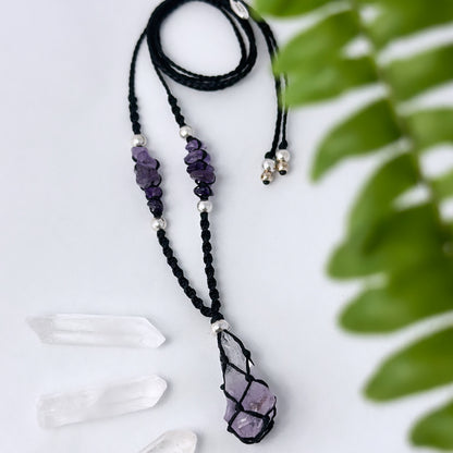 Sacred - Halskette Amethyst Spitze