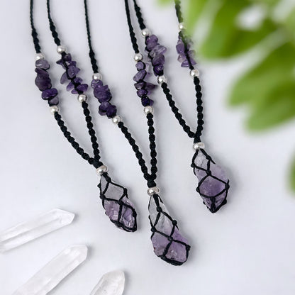 Sacred - Halskette Amethyst Spitze