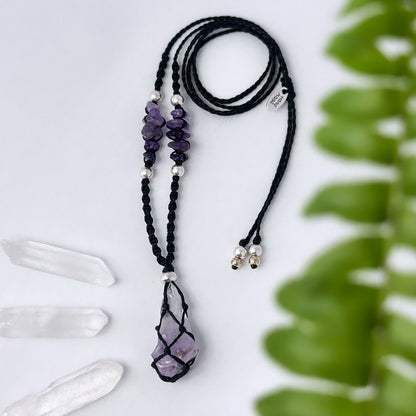 Sacred - Halskette Amethyst Spitze