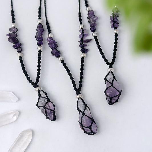 Sacred - Halskette Amethyst Spitze