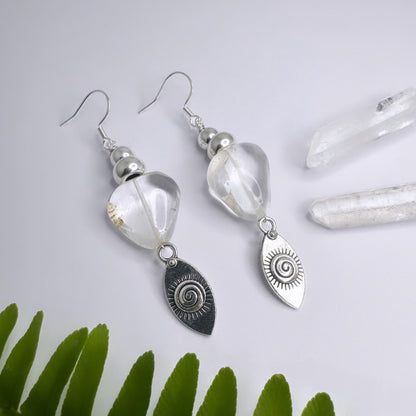 APRIL - Bergkristall - Ohrringe Spirale