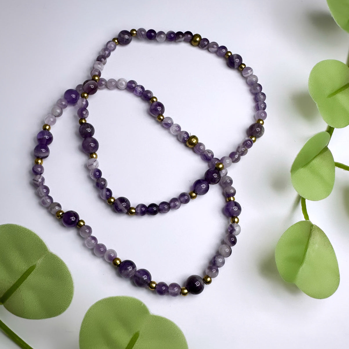 Fusskettchen Messing - Amethyst