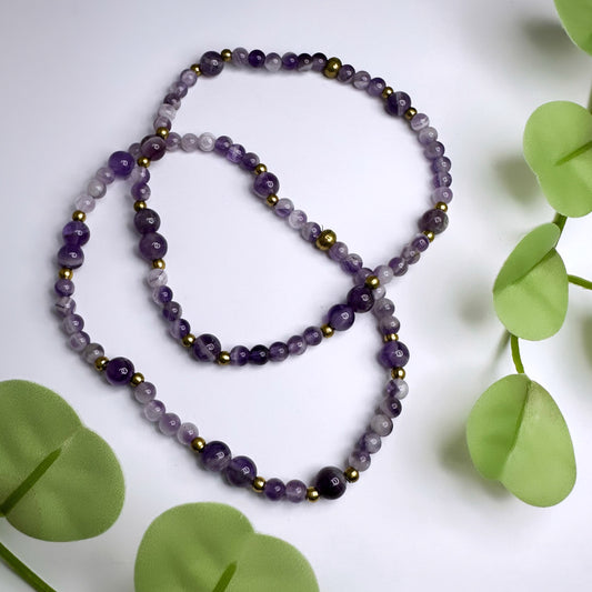 Fusskettchen Messing - Amethyst