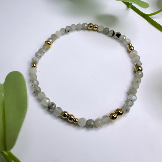 Armband - Labradorit - Gold