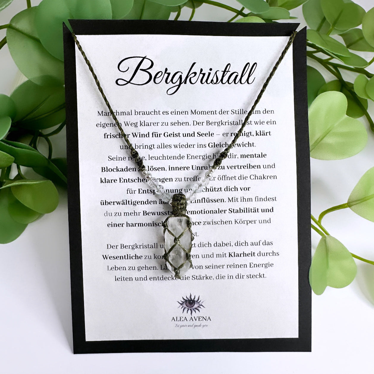 Clarity - Bergkristall Halskettchen geknüpft