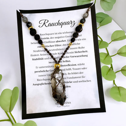 Halskette Rauchquarz - Gold oder Silber