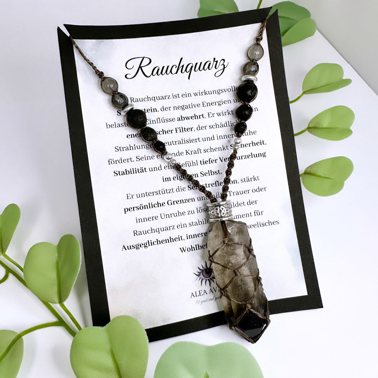 Halskette Rauchquarz - Gold oder Silber