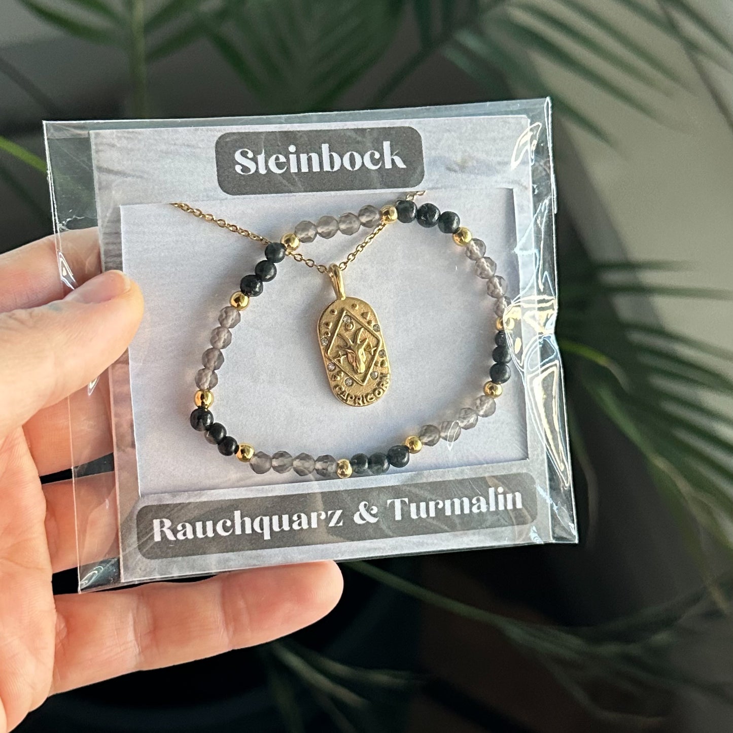 Sternzeichen Set - Steinbock - Rauchquarz & Turmalin