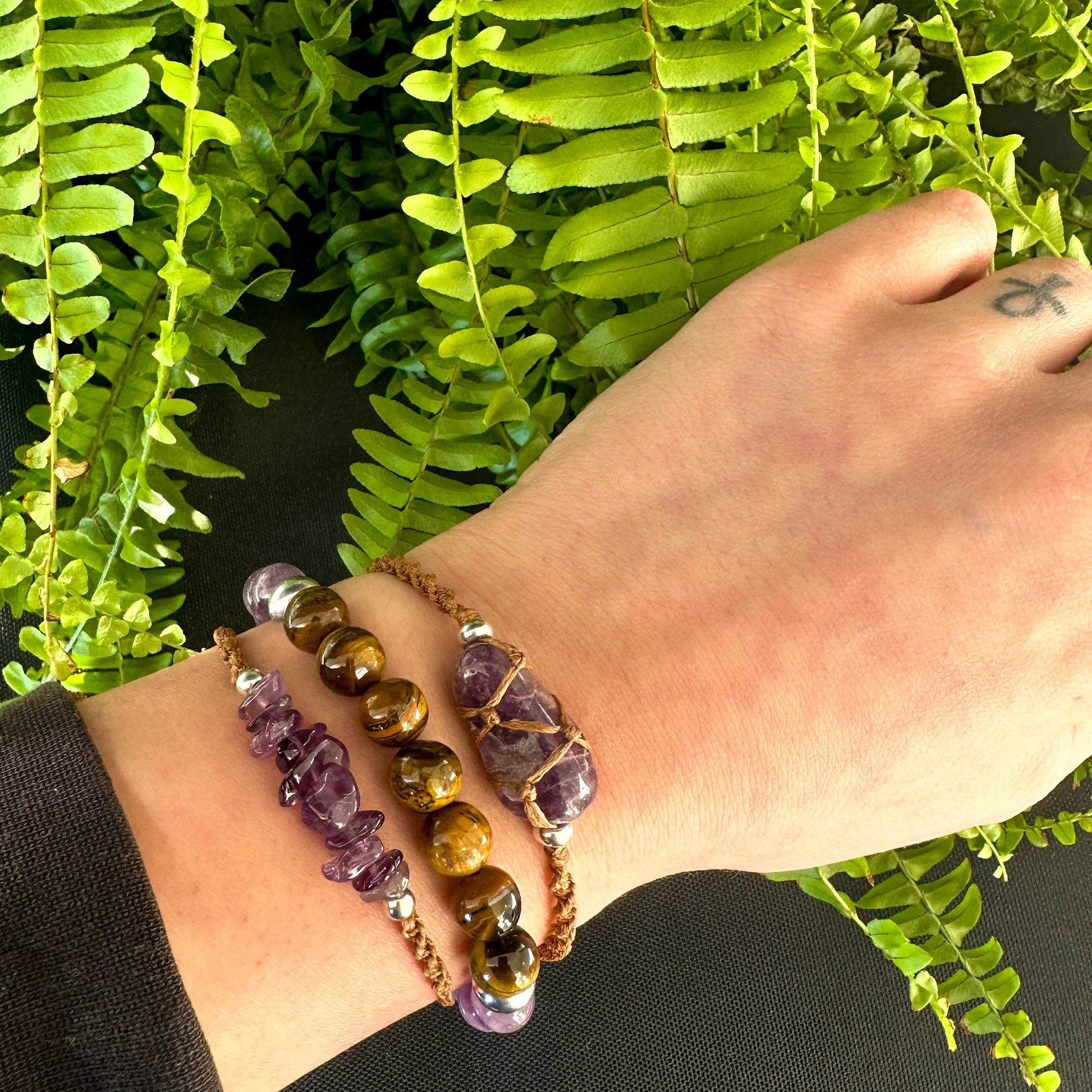 Balance - Armband Set Amethyst & Tigerauge - Alea Avena