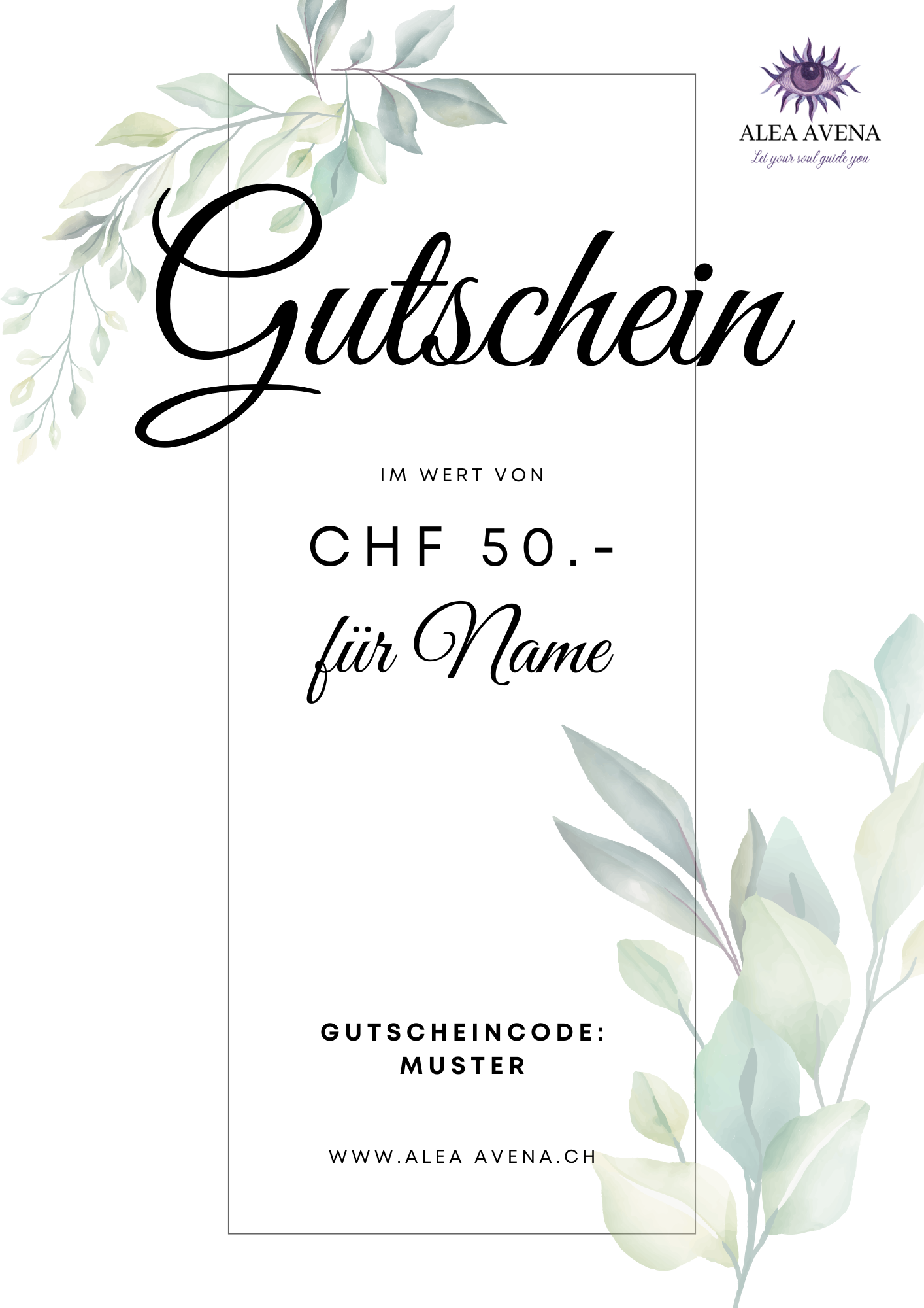 🎁 Alea Avena Geschenk Gutschein (Versand per Mail)